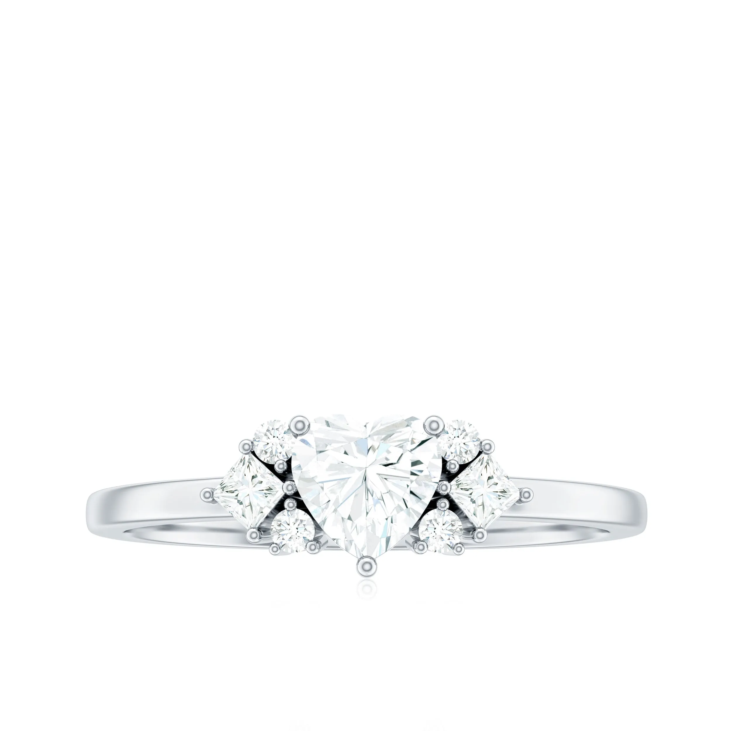 1 CT Minimal Heart Shape Moissanite Engagement Ring