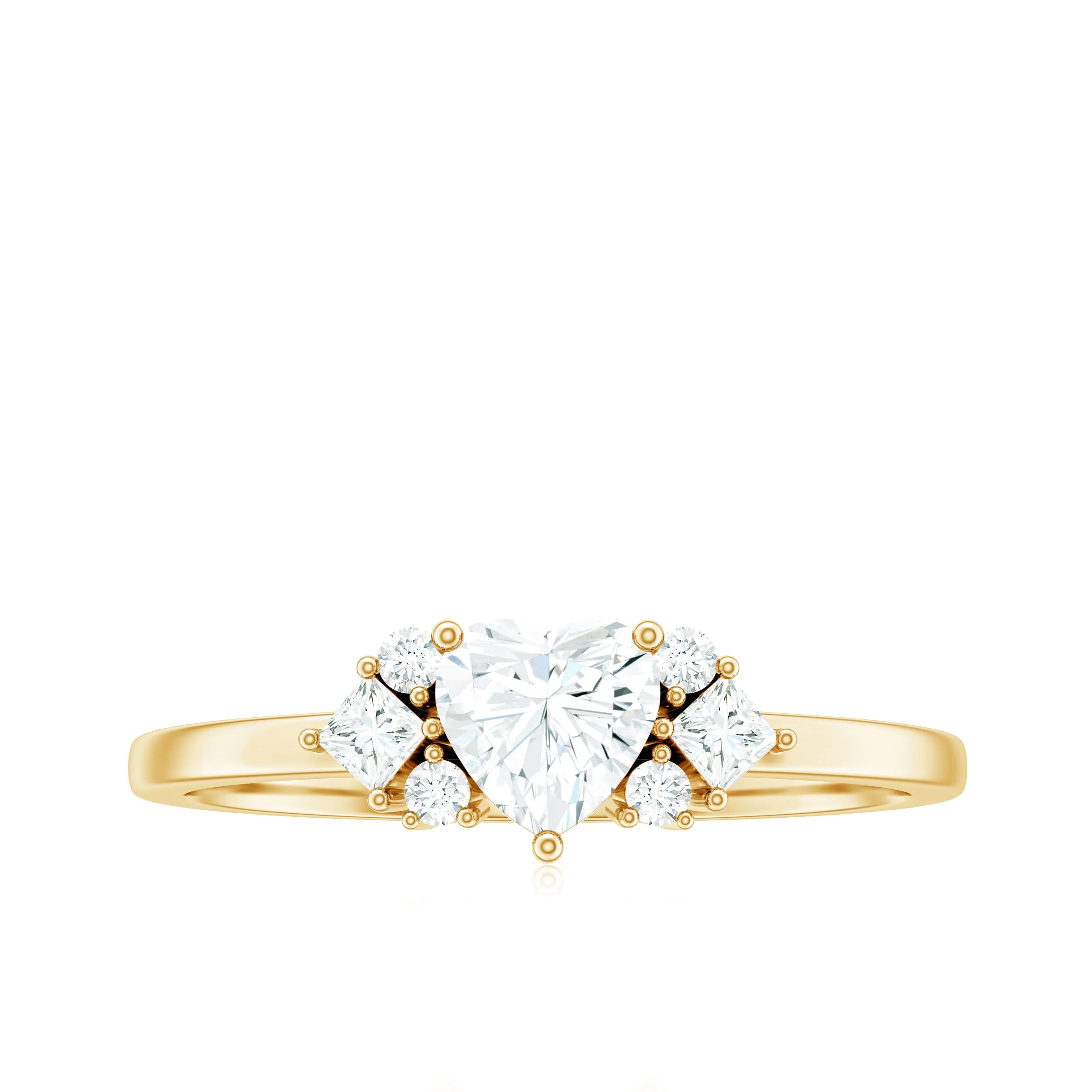 1 CT Minimal Heart Shape Moissanite Engagement Ring