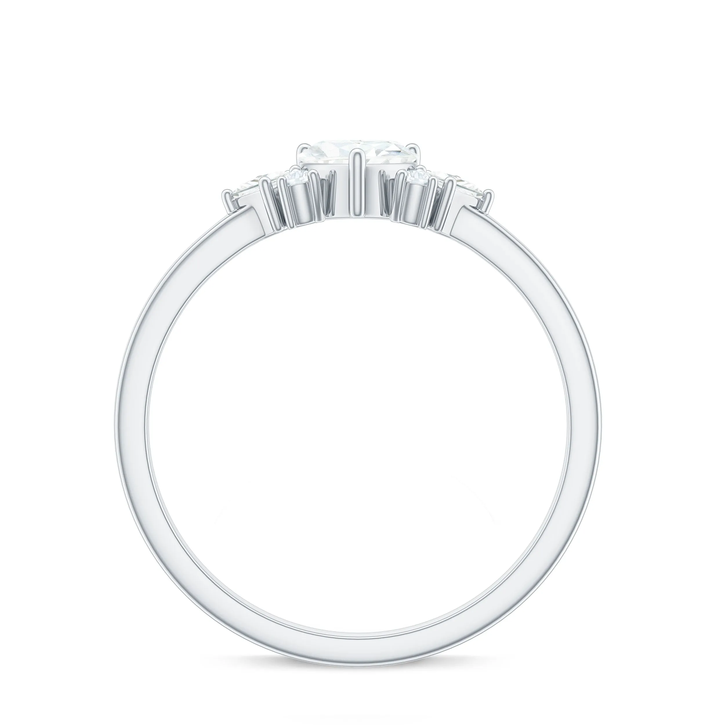 1 CT Minimal Heart Shape Moissanite Engagement Ring