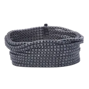 11 Row Bracelet with Black Diamonds