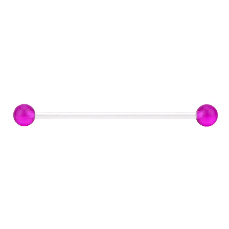 14gauge Plastic Industrial Earrings Industrial Piercing Bar Colorful Ball 32mm 38mm
