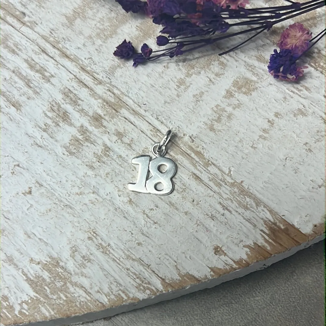 18 18th Birthday 925 Sterling Silver Pendant Charm