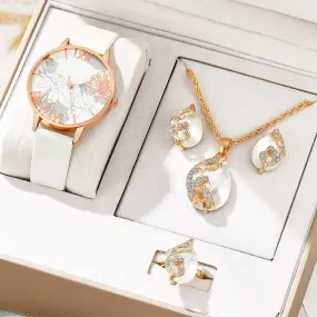 5PCS Set Fashion Casual Women Jewelry Watches Ladies Quartz Watch Womens