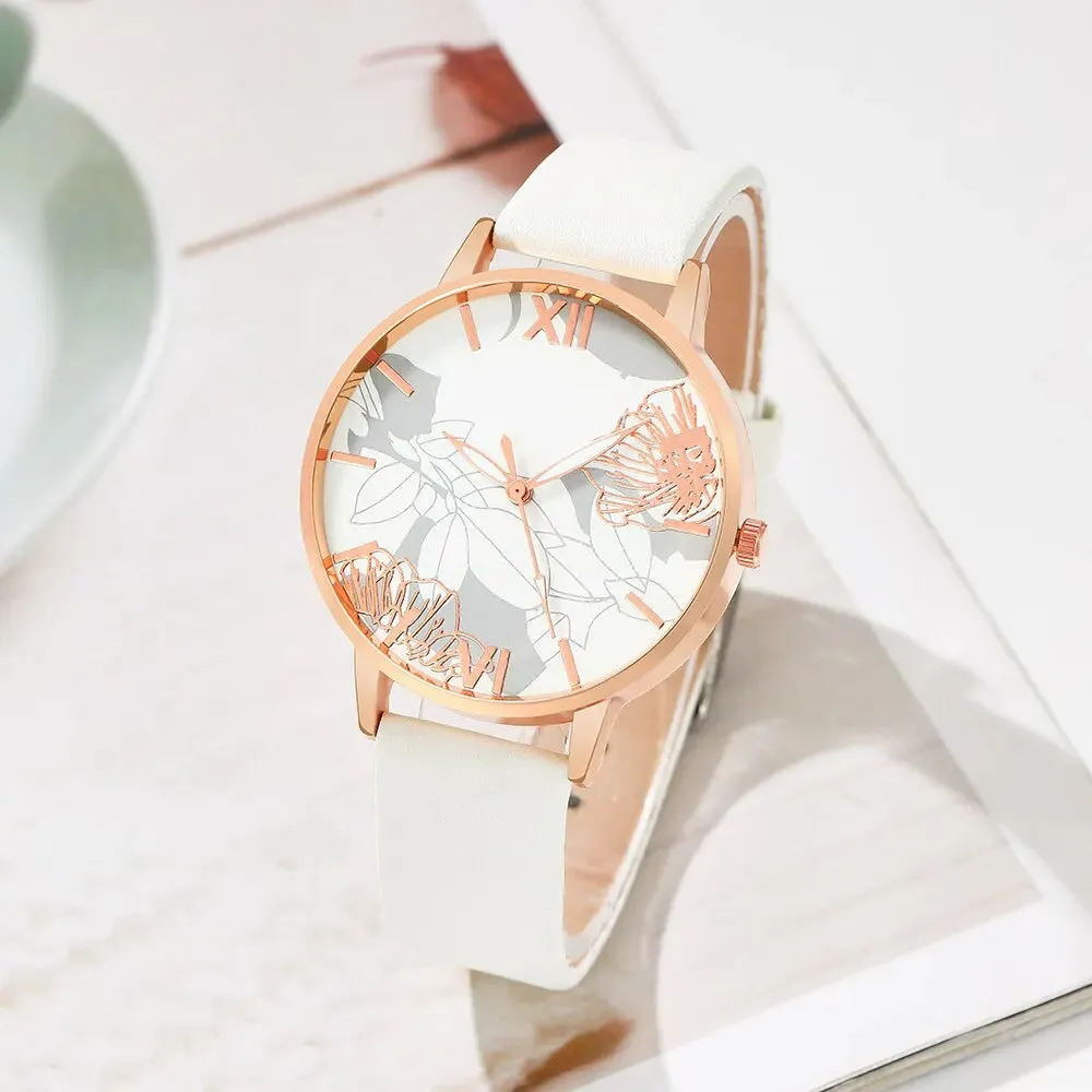 5PCS Set Fashion Casual Women Jewelry Watches Ladies Quartz Watch Womens
