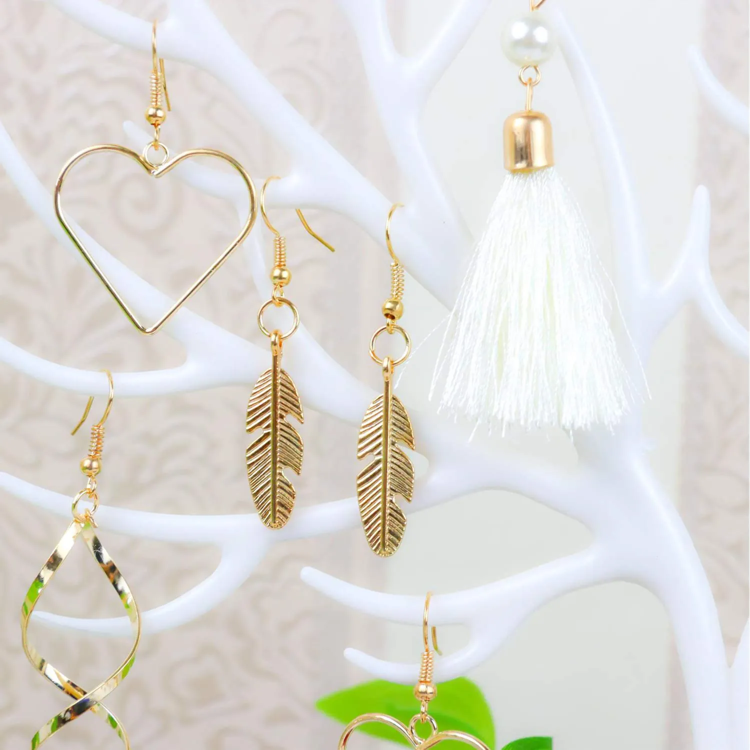 60/75 Pairs Fashion Colorful Earrings Set with Bohemian Tassel Earrings Layered Ball Dangle Leopard Hoop Stud Jacket Earrings for Women Girls Jewelry Fashion and Valentine Birthday Party Gift. 75pairs
