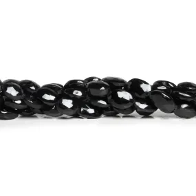 8x5mm Black Spinel Faceted Ovals 12 inch 43 beads