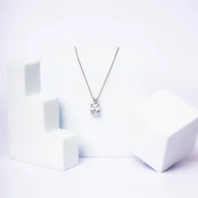 925 Sterling Silver Gleaming Circle Solitaire Pendant AUS-679
