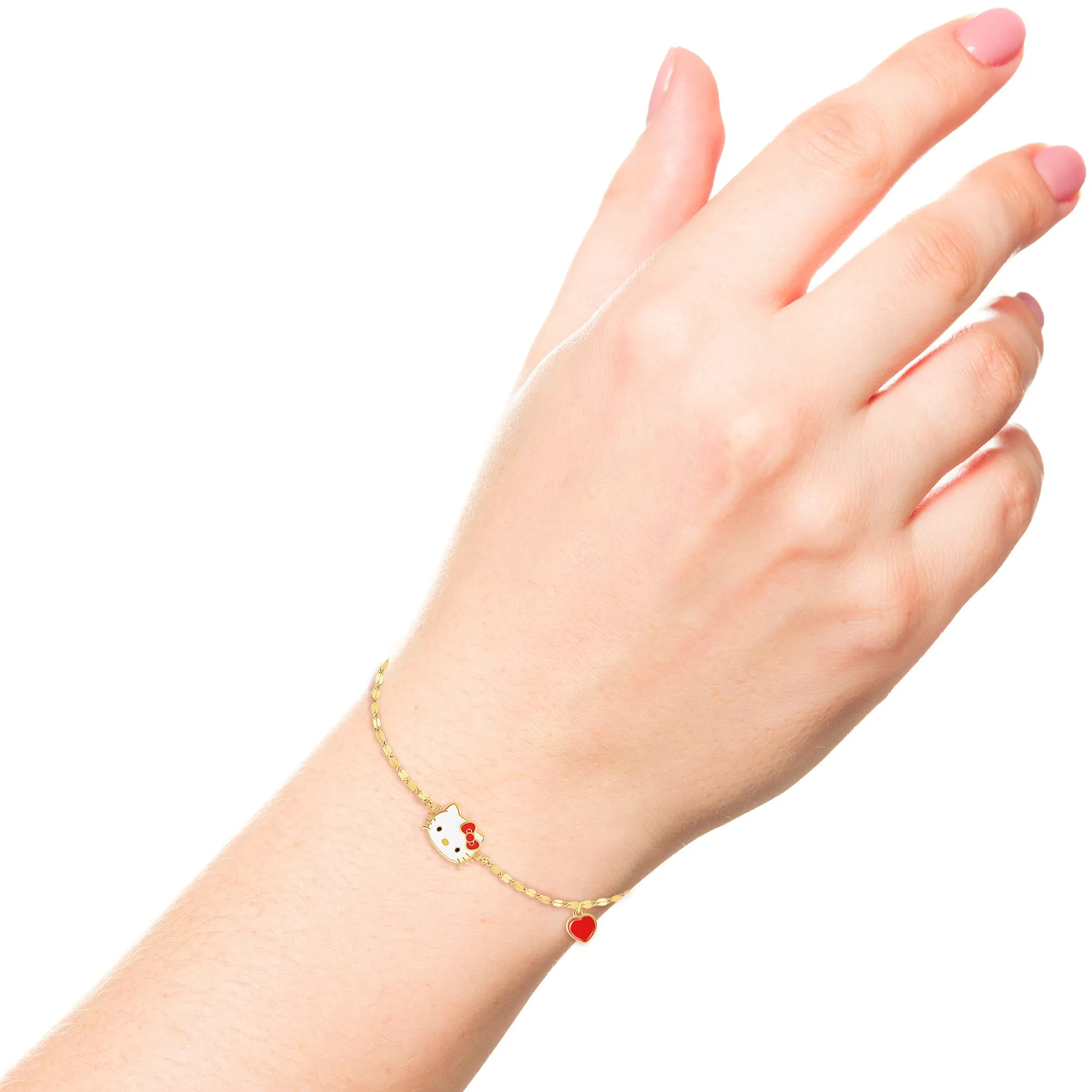 925 Yg flash plated 6.5" 1" Hello Kitty Bracelet