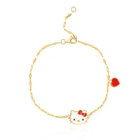 925 Yg flash plated 6.5" 1" Hello Kitty Bracelet