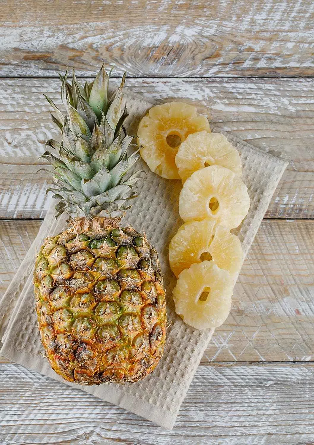 Anna and Sarah Dehydrated Pineapple Ring Slice 60-75 mm, Normal Sugar, (SO2 less than300 ppm) Fresh Sweet Dried Tropical Pineapple Slices for Snacking & Baking in Resealable Bag 16 Oz