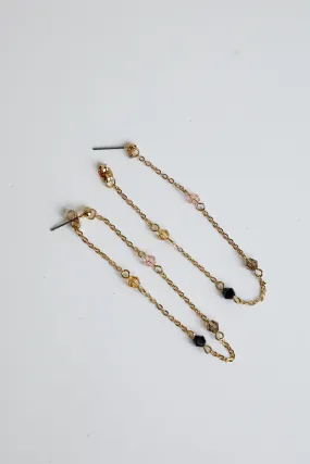 Ashley Gold Beaded Chain Drop Earrings