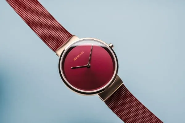 Bering 14531-363 Classic Red Stainless Steel Mesh Strap Women Watches