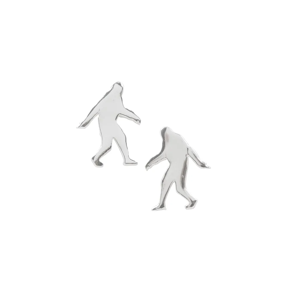 Big foot sterling stud earrings