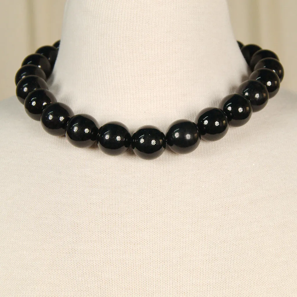 Black Bead Necklace