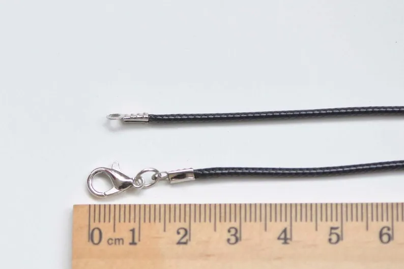 Black Wax Cord Necklaces With lobser Clasp 1mm/1.5mm