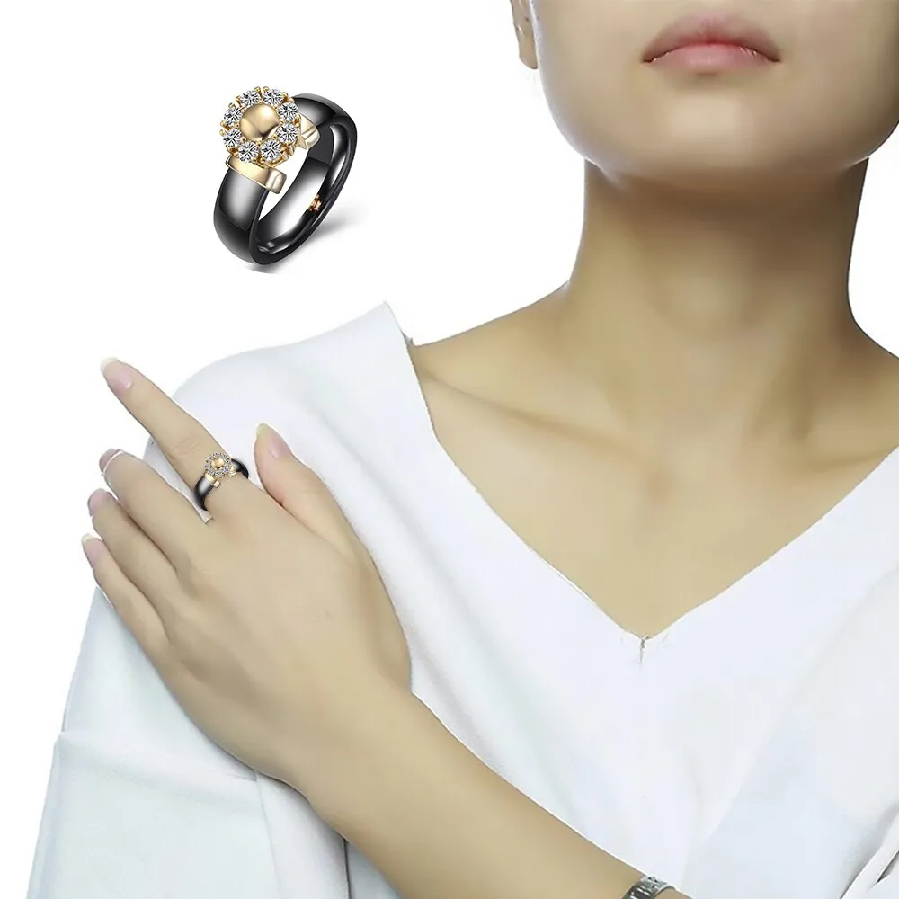 Black&White Ceramic Rings For Women