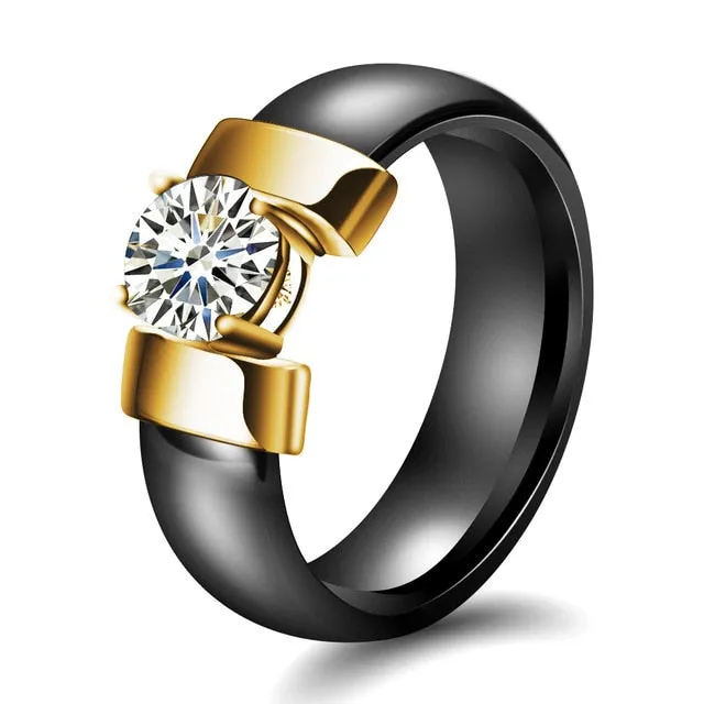 Black&White Ceramic Rings For Women