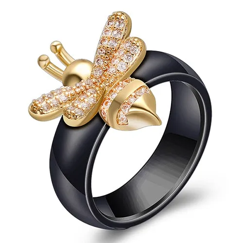 Black&White Ceramic Rings For Women