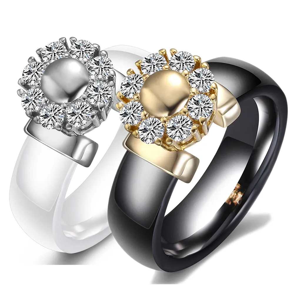 Black&White Ceramic Rings For Women