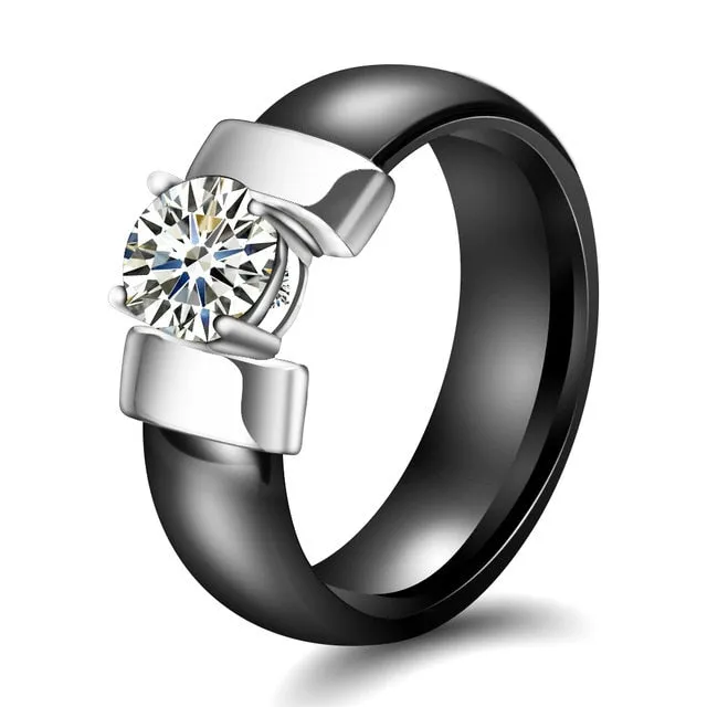 Black&White Ceramic Rings For Women