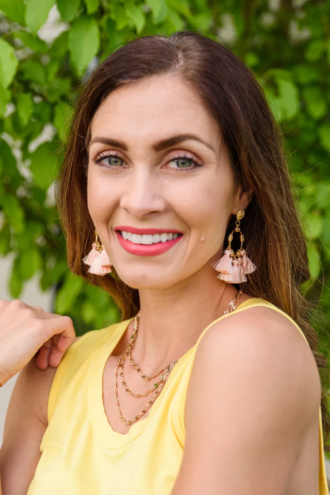 Borrowed Moment Earrings In Peach - 6/7/2022