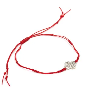 Bracelet with root chakra mini silver