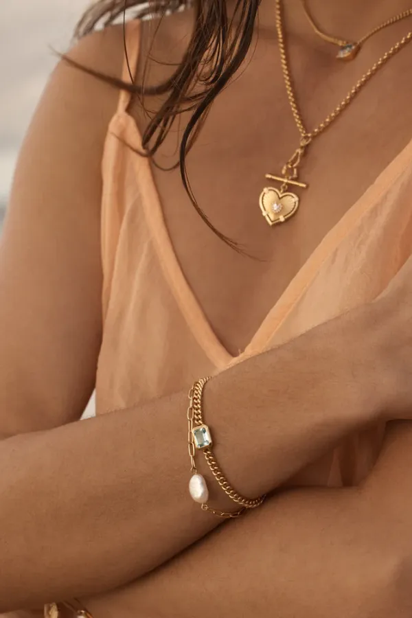 Breathe Pearl Bracelet 18k Gold Vermeil