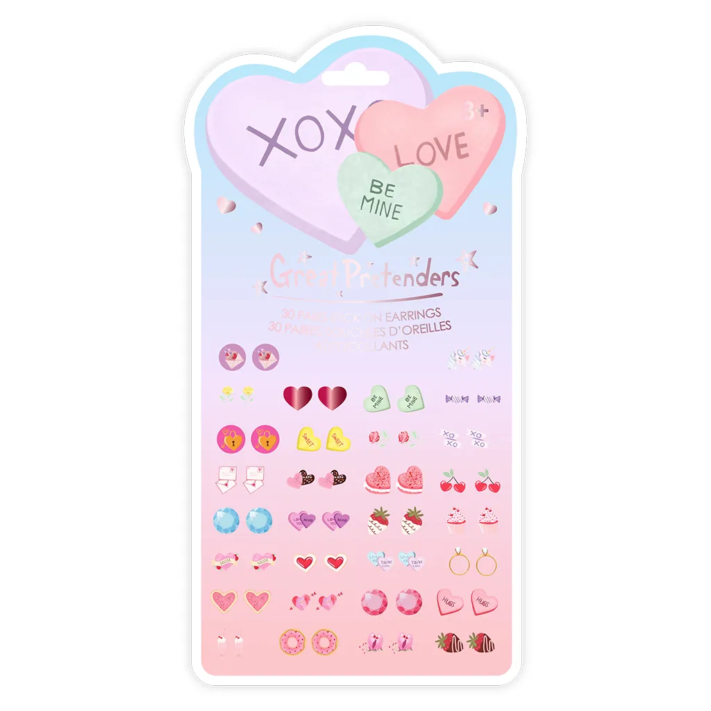 Candy Heart Valentine Sticker Earrings
