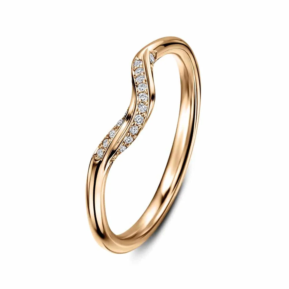 Cannelé Twist Diamond Wedding Ring