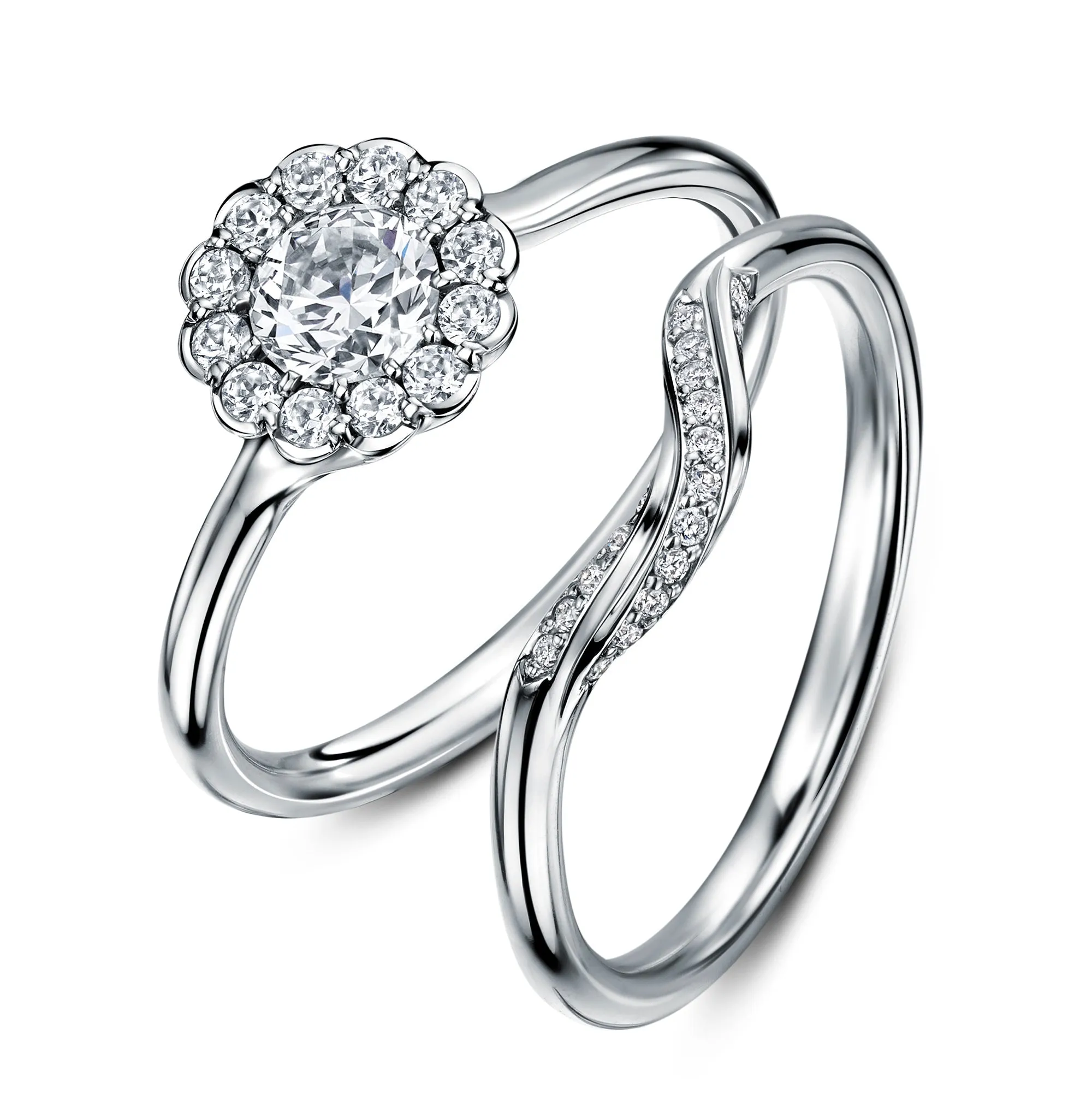 Cannelé Twist Diamond Wedding Ring