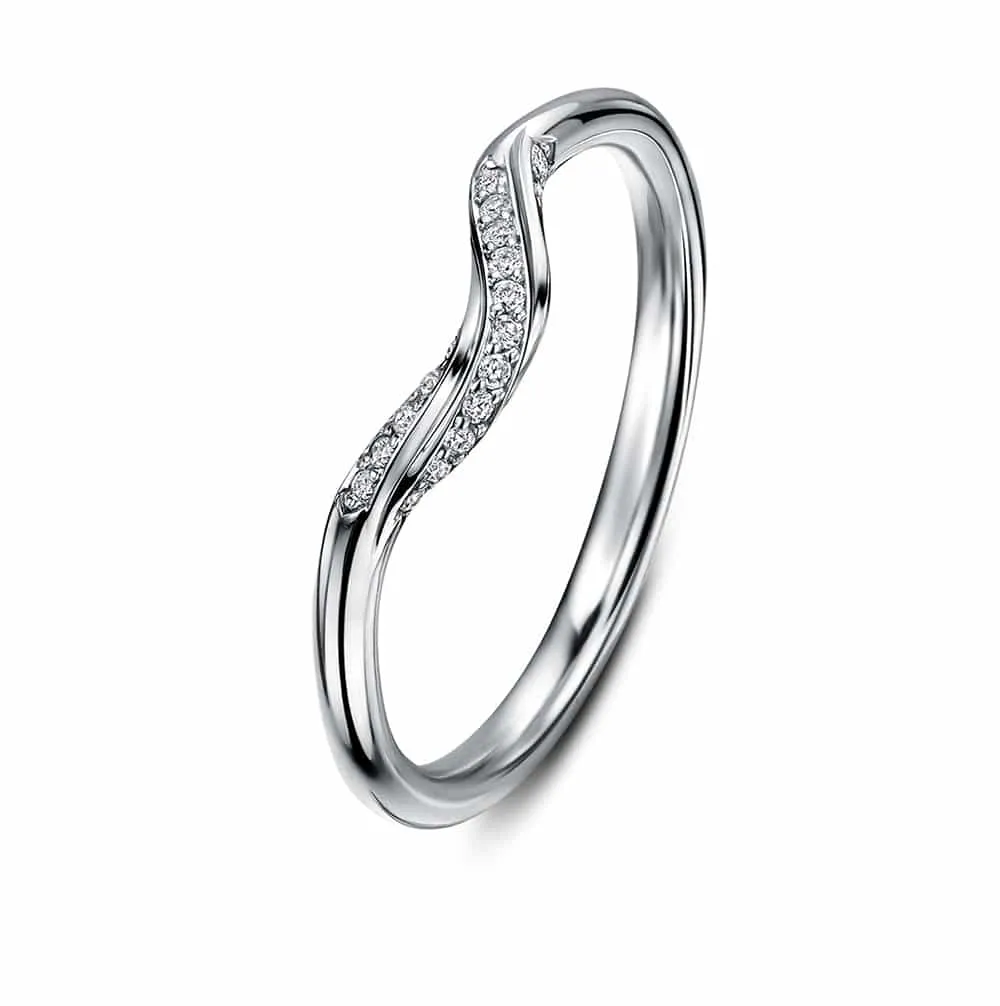 Cannelé Twist Diamond Wedding Ring