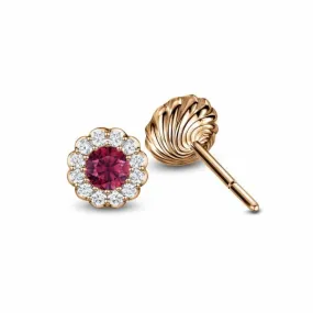 Cannelé Twist ruby earrings