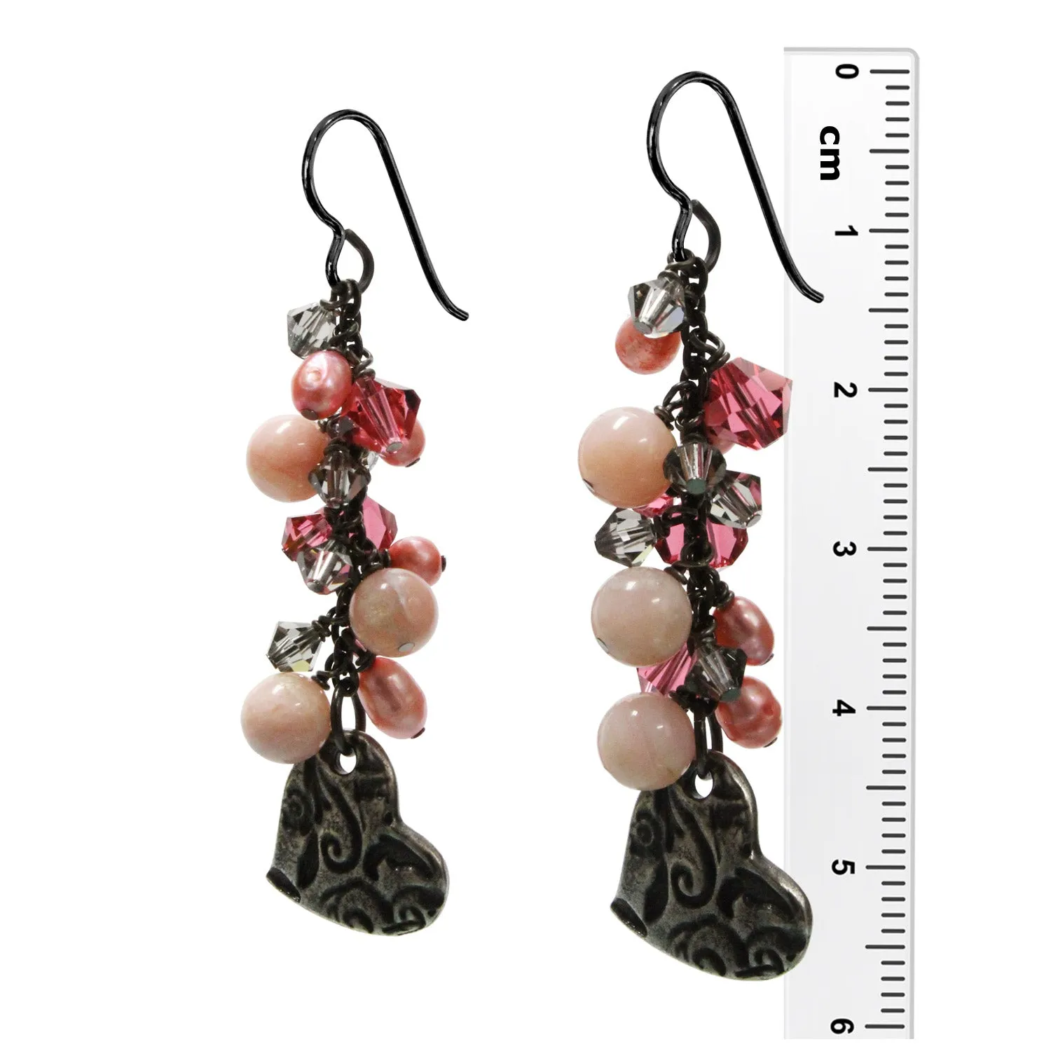 Cascade Amor Earrings / 57mm length / black niobium earwires