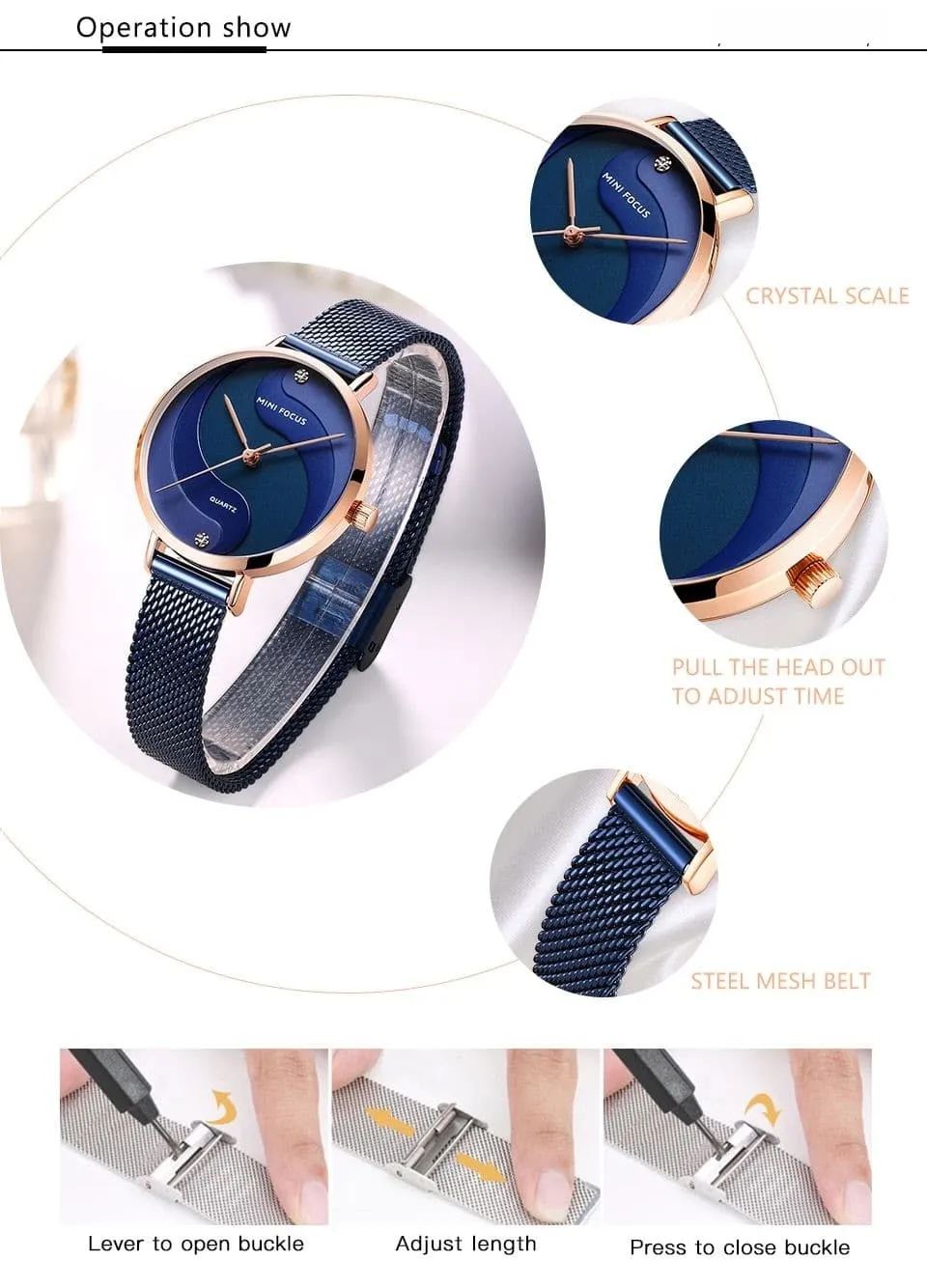 Casual Creative Stylish Stainless Steel Quartz Gift Watches for Women