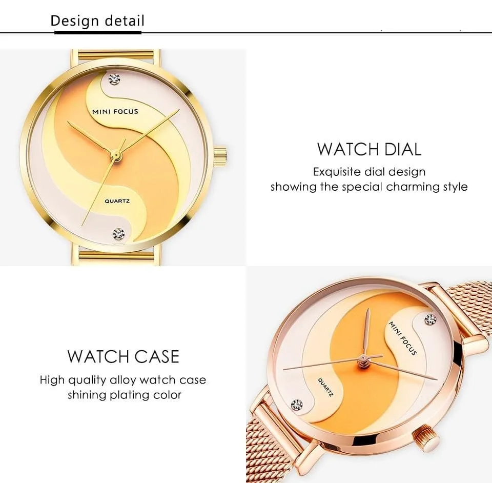 Casual Creative Stylish Stainless Steel Quartz Gift Watches for Women