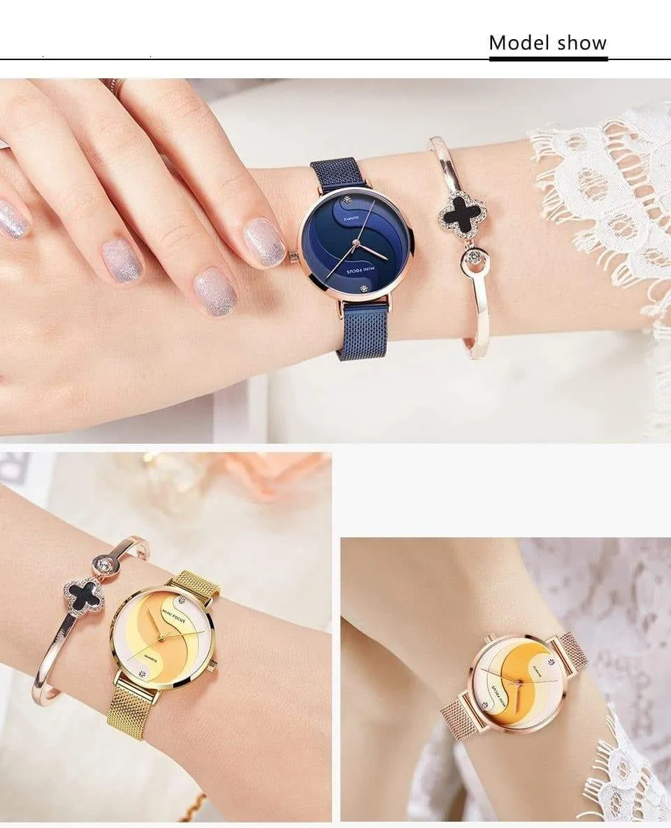 Casual Creative Stylish Stainless Steel Quartz Gift Watches for Women
