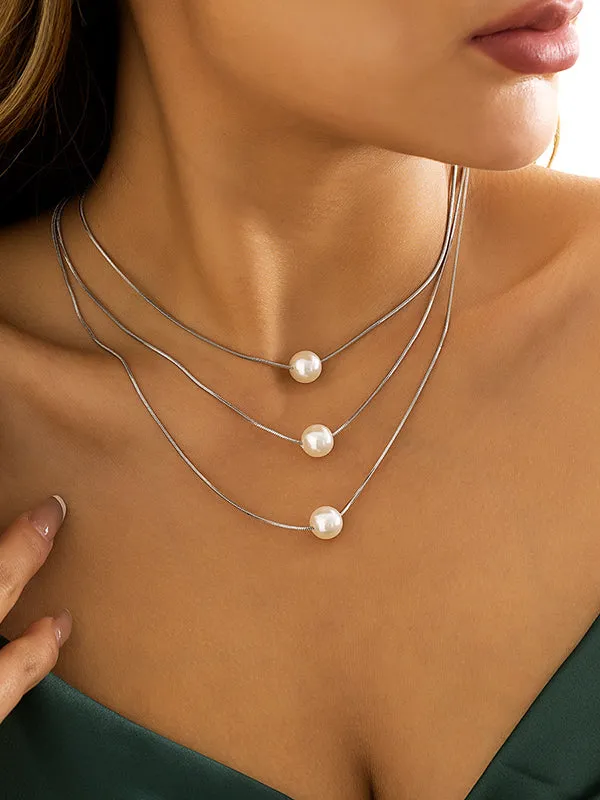 Chicmy-Simple Multilayer Pearl Necklaces Accessories