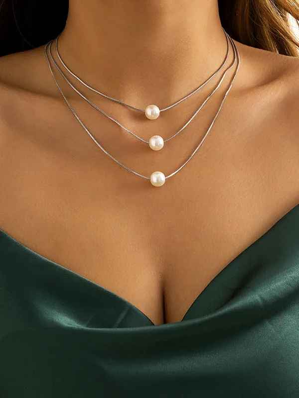 Chicmy-Simple Multilayer Pearl Necklaces Accessories