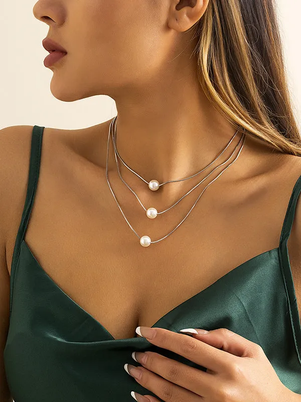 Chicmy-Simple Multilayer Pearl Necklaces Accessories
