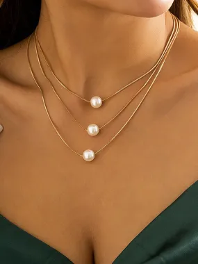 Chicmy-Simple Multilayer Pearl Necklaces Accessories