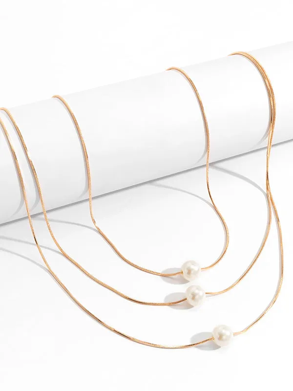 Chicmy-Simple Multilayer Pearl Necklaces Accessories