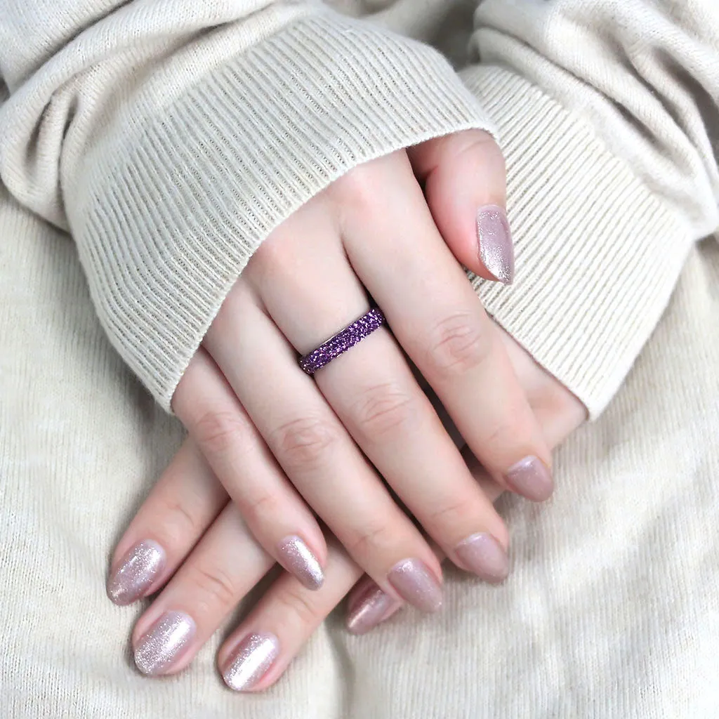 CJ3541 Wholesale Women's Stainless Steel Top Grade Crystal Amethyst Infinite Sparkle Ring