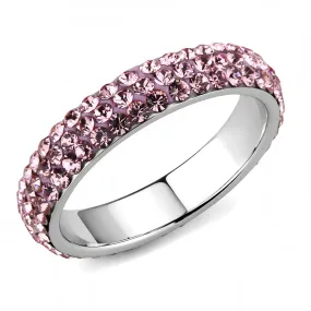 CJ3543 Wholesale Women's Stainless Steel Top Grade Crystal Light Rose Infinite Sparkle Ring