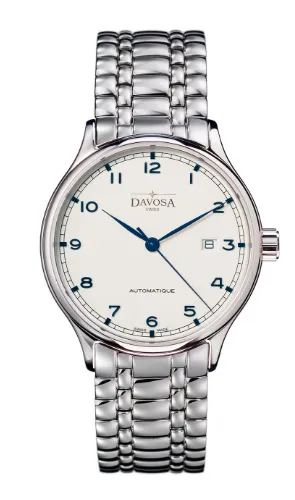 Classic Automatic Swiss-Made White Blue Executive Watch 16145611