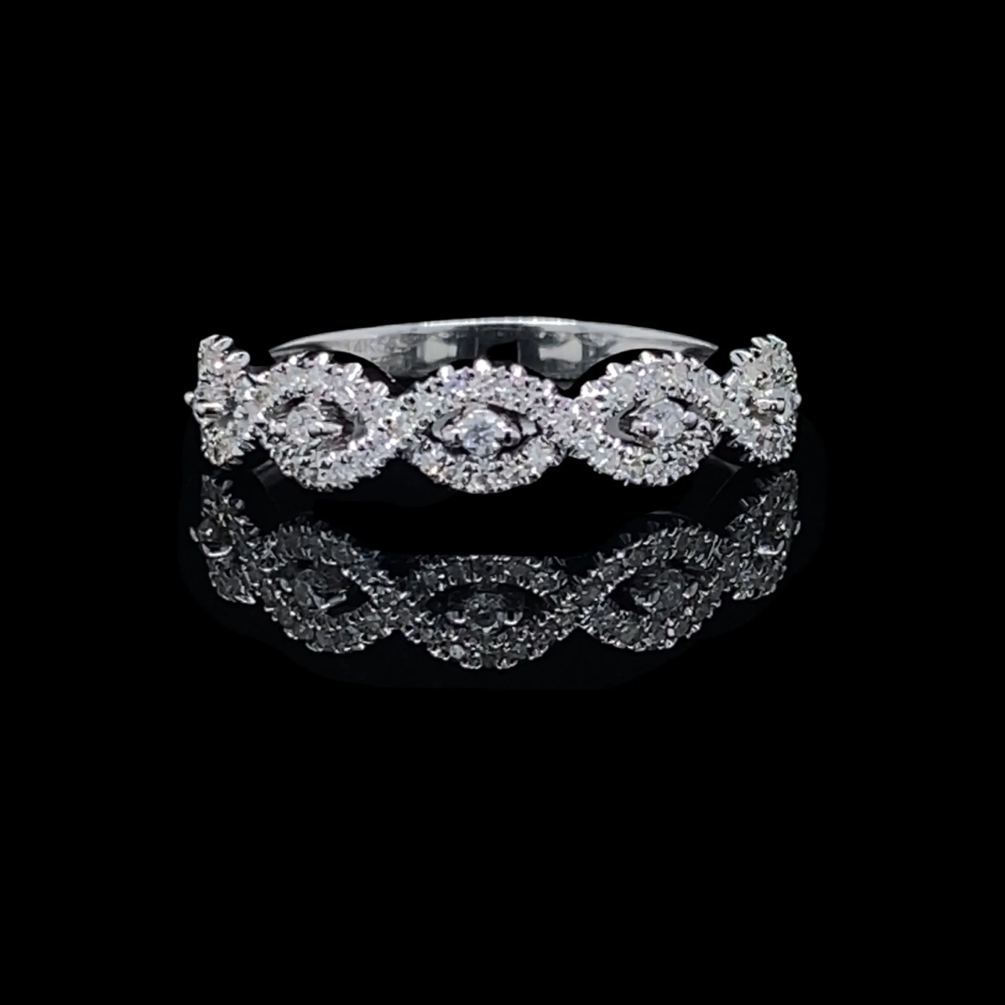 Classic Infinity Half Eternity Diamond Ring 14kt