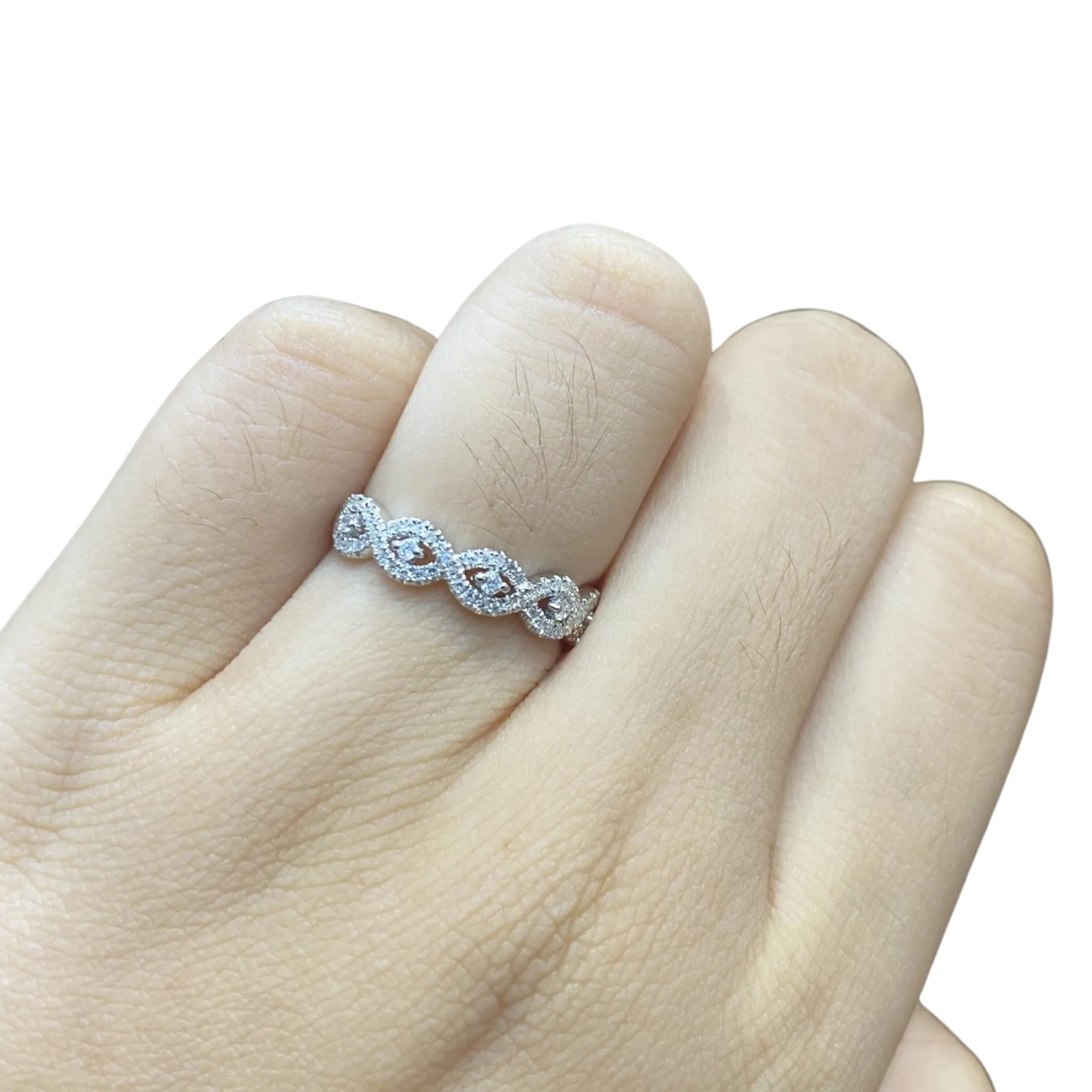 Classic Infinity Half Eternity Diamond Ring 14kt