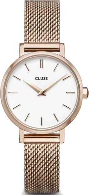 Cluse Boho Chic Petite Mesh White Rose Gold