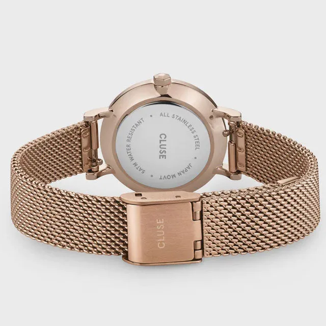 Cluse Boho Chic Petite Mesh White Rose Gold