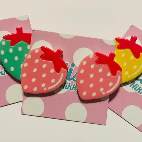 Colorful Strawberry Statement Stud Earrings