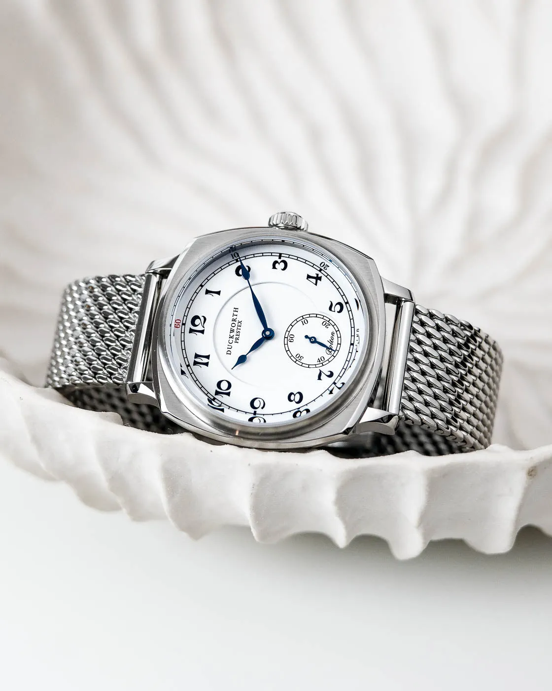 Duckworth Prestex Bolton Small Seconds White Mesh Bracelet